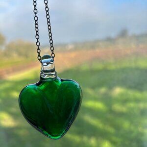 Green Glass Bauble with chain